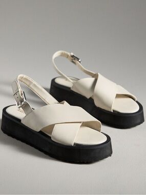 Maeve Cream Platform Sandals brand new